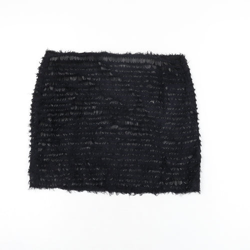 Zara Womens Black Polyester Mini Skirt Size XS Zip