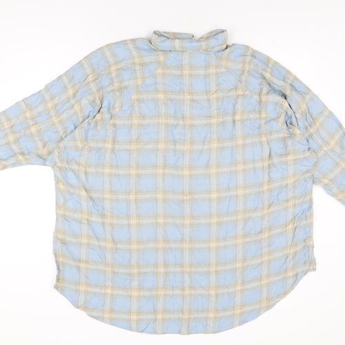 Urban Outfitters Womens Blue Plaid Viscose Basic Button-Up Size M Collared