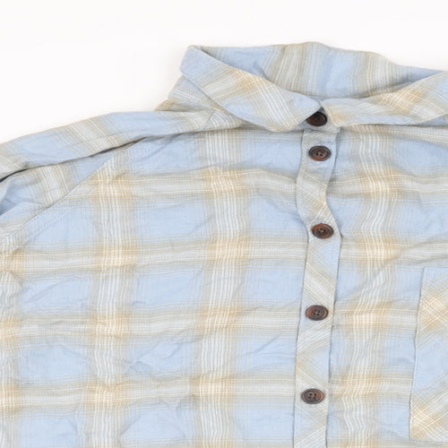 Urban Outfitters Womens Blue Plaid Viscose Basic Button-Up Size M Collared