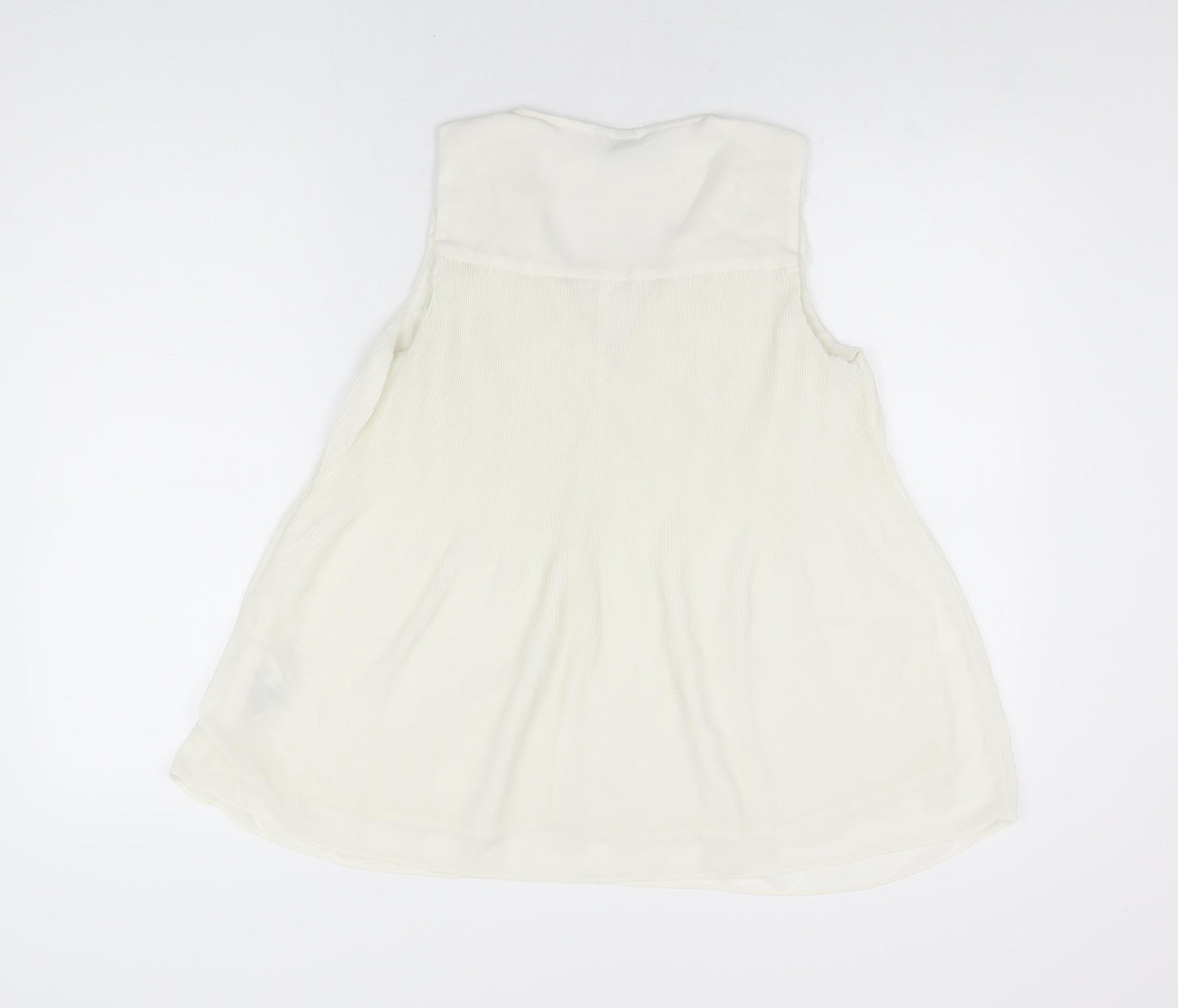 H&M Womens Ivory Polyester Basic Blouse Size S V-Neck