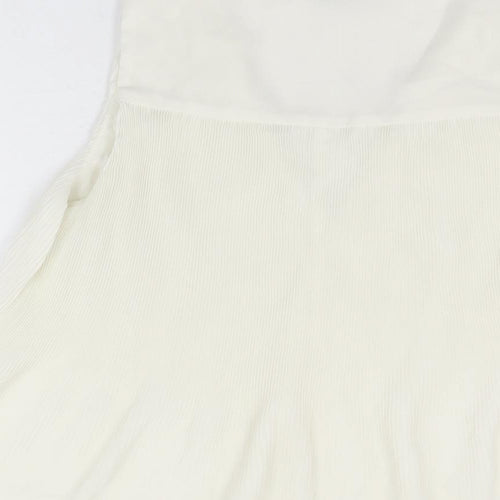 H&M Womens Ivory Polyester Basic Blouse Size S V-Neck