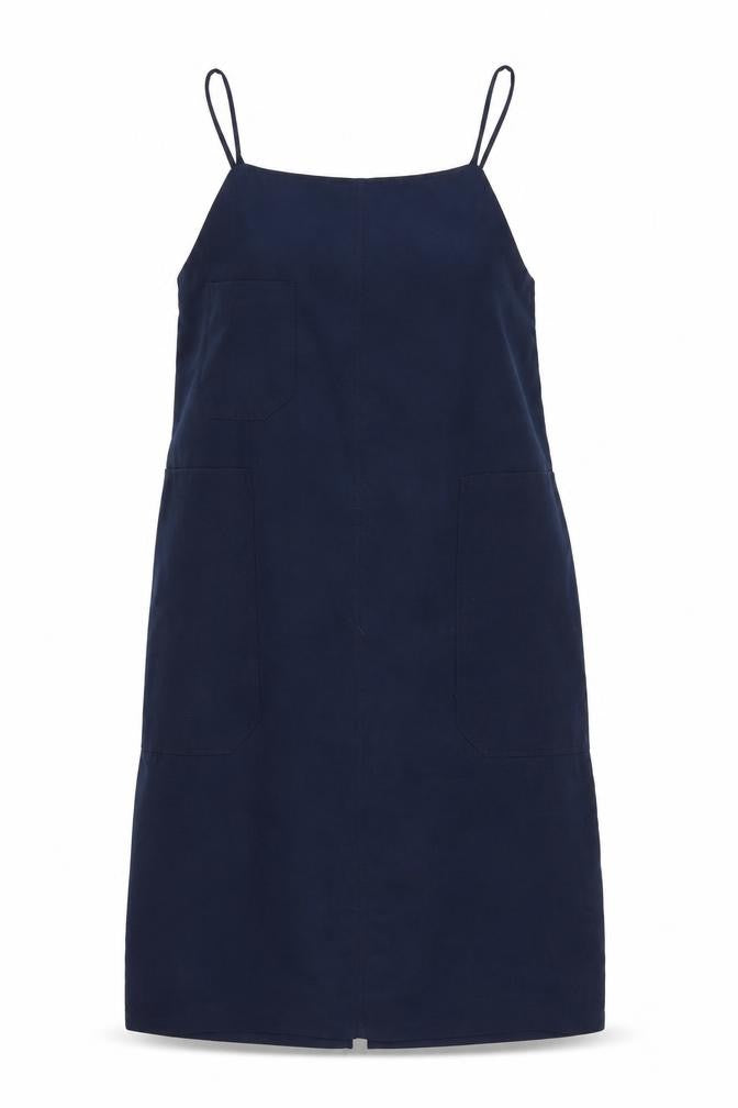 Monki Womens Blue Polyester Shift Size M Square Neck Pullover