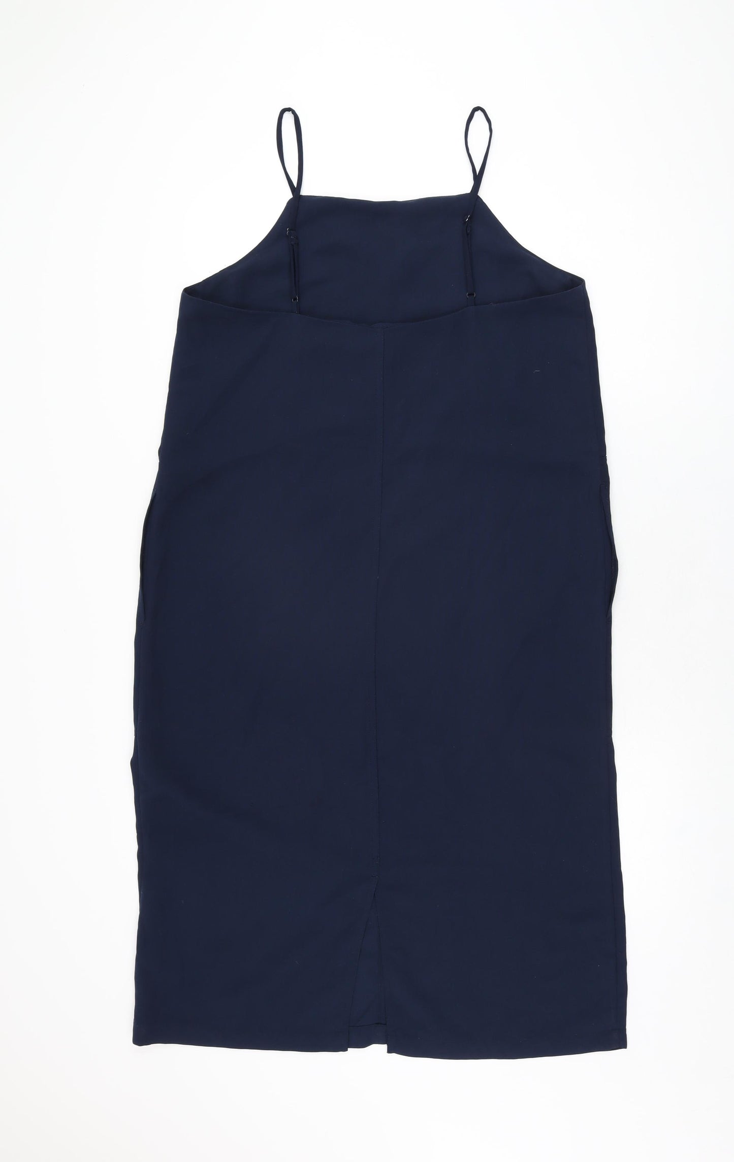 Monki Womens Blue Polyester Shift Size M Square Neck Pullover