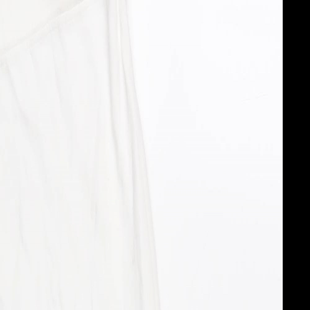 Zara Womens White Cotton Bodycon Size S One Shoulder Pullover