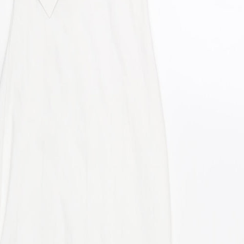 Zara Womens White Cotton Bodycon Size S One Shoulder Pullover