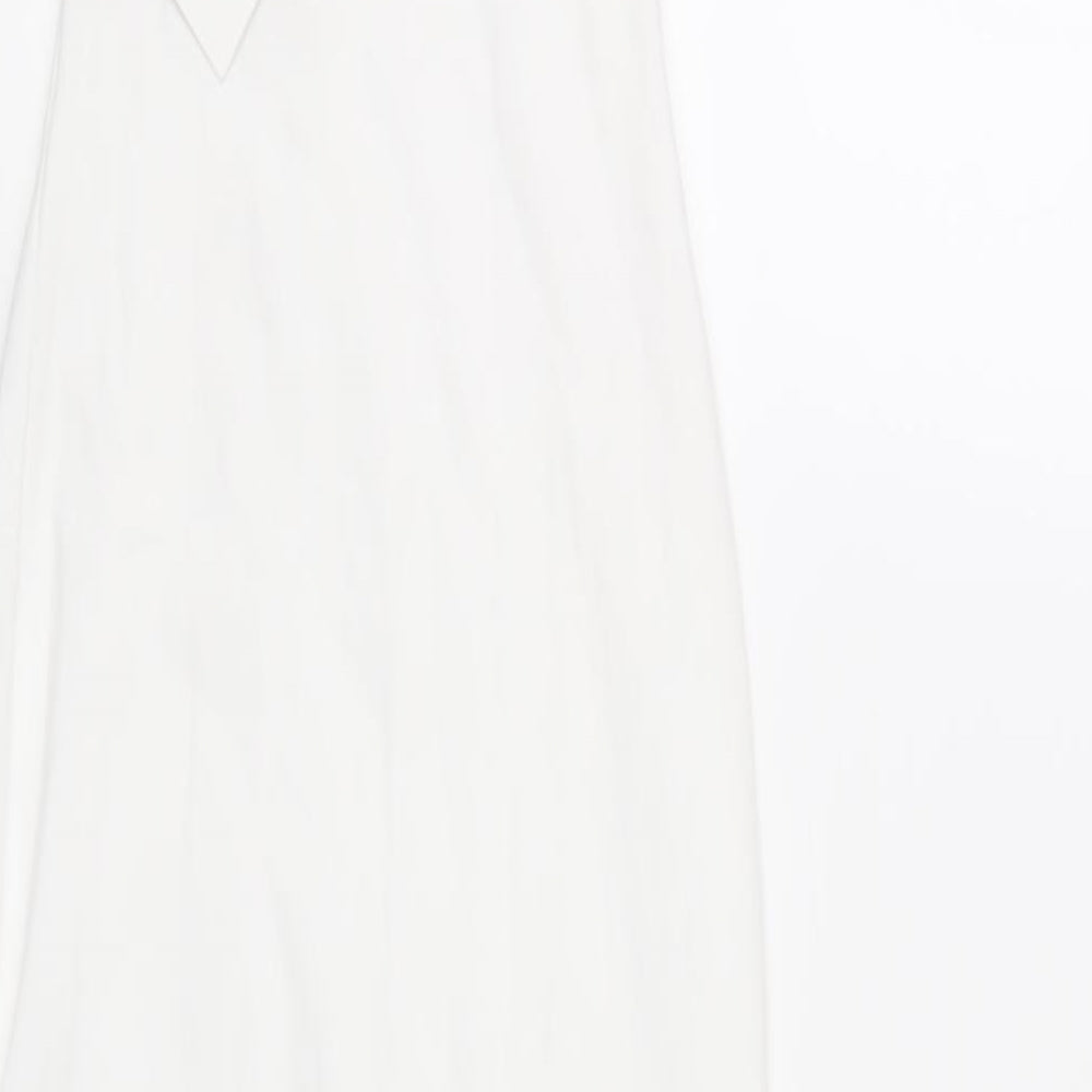 Zara Womens White Cotton Bodycon Size S One Shoulder Pullover