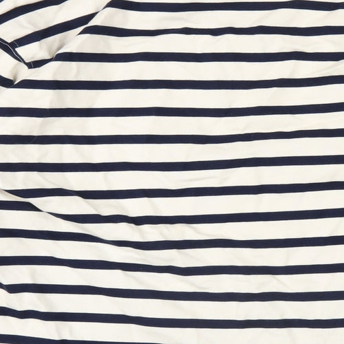Zara Womens Ivory Striped Cotton Pullover Sweatshirt Size L Pullover