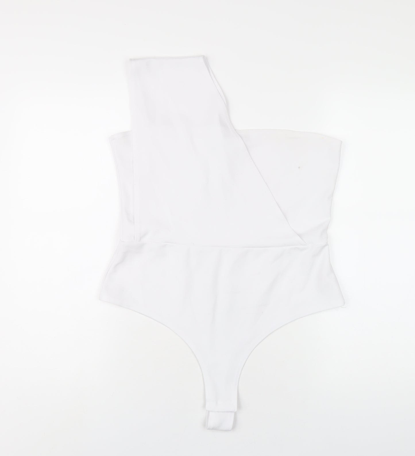 PRETTYLITTLETHING Womens White Polyester Bodysuit One-Piece Size 16 Snap