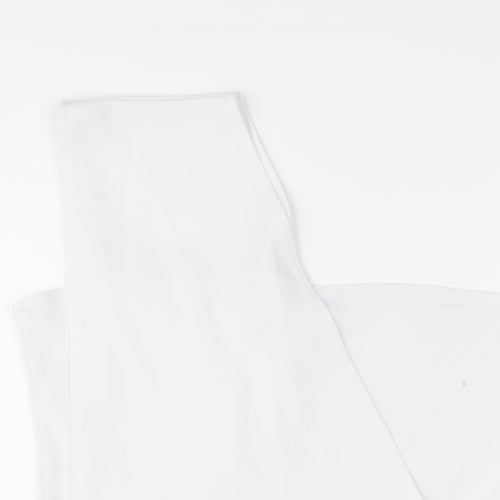 PRETTYLITTLETHING Womens White Polyester Bodysuit One-Piece Size 16 Snap