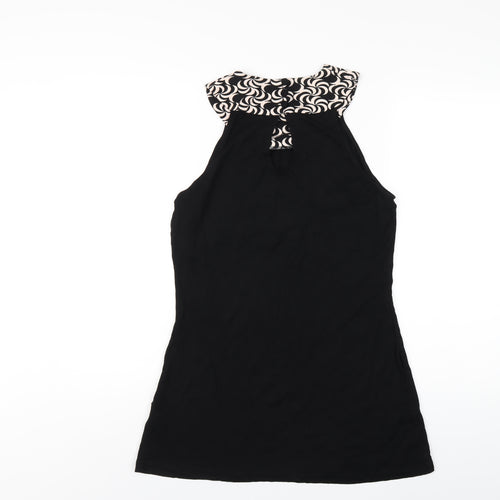 NEXT Womens Black Viscose Basic T-Shirt Size 16 Round Neck
