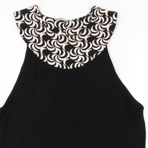 NEXT Womens Black Viscose Basic T-Shirt Size 16 Round Neck