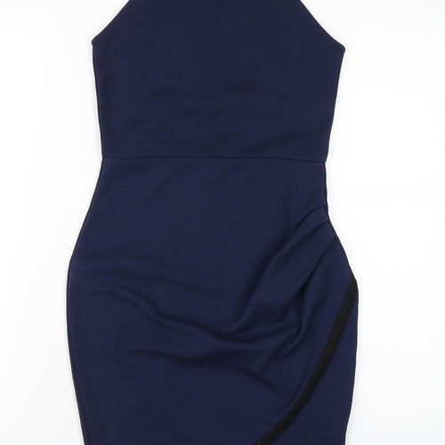 River Island Womens Blue Polyester Bodycon Size 8 Round Neck Pullover