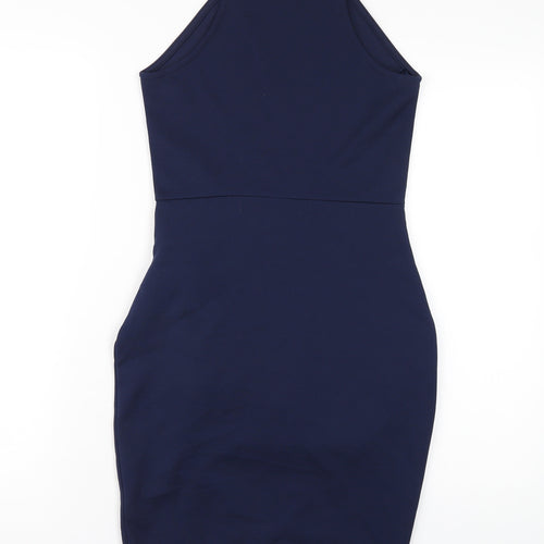River Island Womens Blue Polyester Bodycon Size 8 Round Neck Pullover