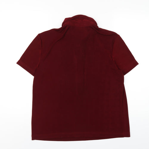 Together Womens Red Polyester Basic Polo Size 16 Collared
