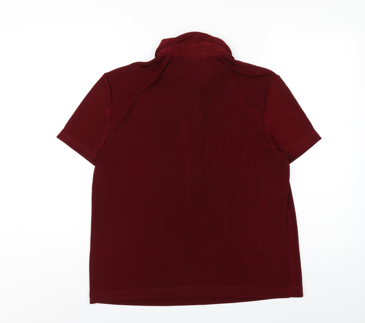Together Womens Red Polyester Basic Polo Size 16 Collared