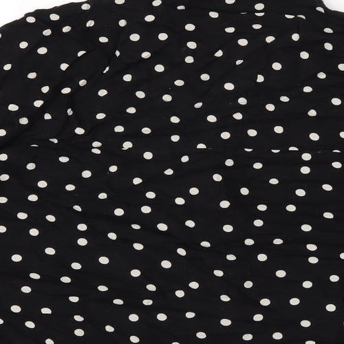 NEXT Womens Black Polka Dot Viscose Basic Button-Up Size 20 Collared