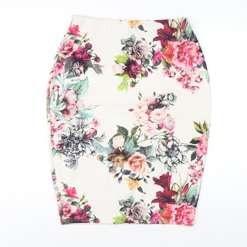 Select Womens Multicoloured Floral Polyester Straight & Pencil Skirt Size 14