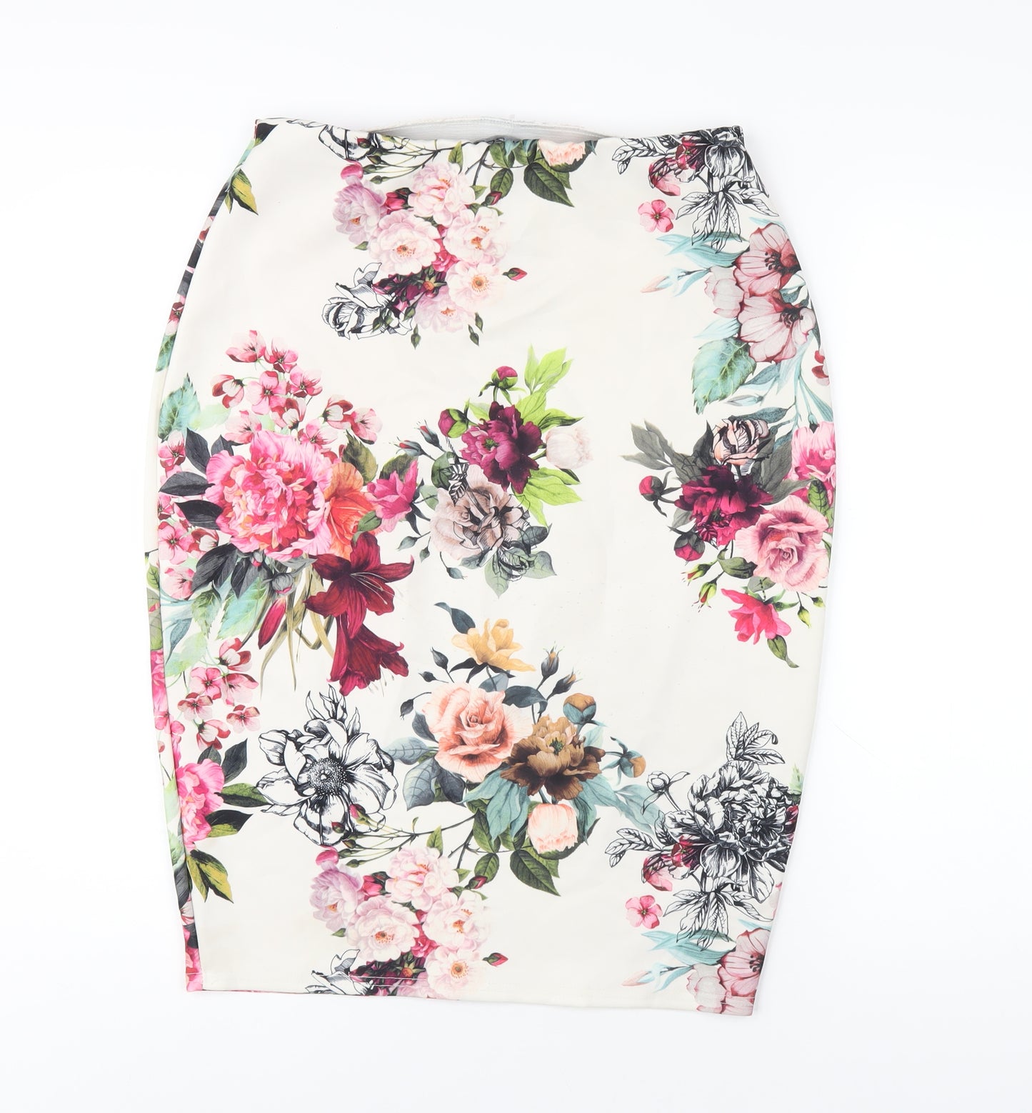 Select Womens Multicoloured Floral Polyester Straight & Pencil Skirt Size 14