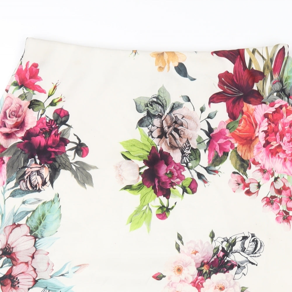 Select Womens Multicoloured Floral Polyester Straight & Pencil Skirt Size 14
