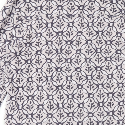 White Stuff Womens Multicoloured Geometric 100% Cotton A-Line Size 14 V-Neck Pullover