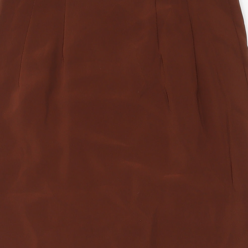 Tom Bowker Womens Brown Acetate Straight & Pencil Skirt Size 10 Zip