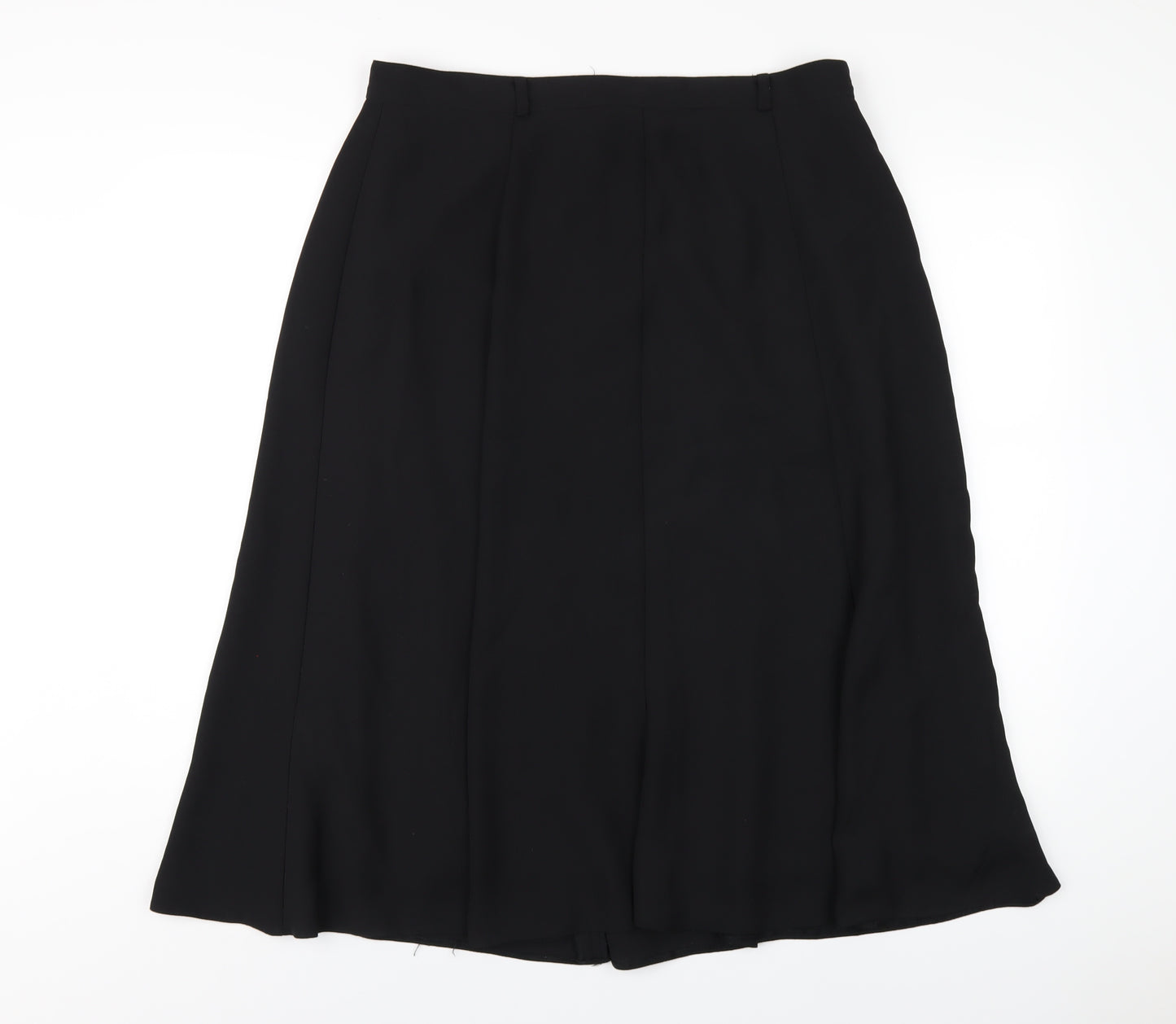 Bonmarché Womens Black Polyester A-Line Skirt Size 20 Zip