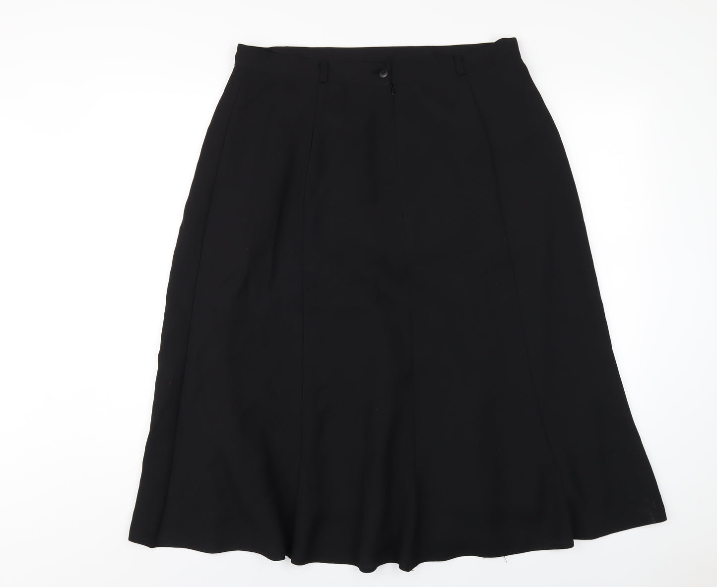 Bonmarché Womens Black Polyester A-Line Skirt Size 20 Zip