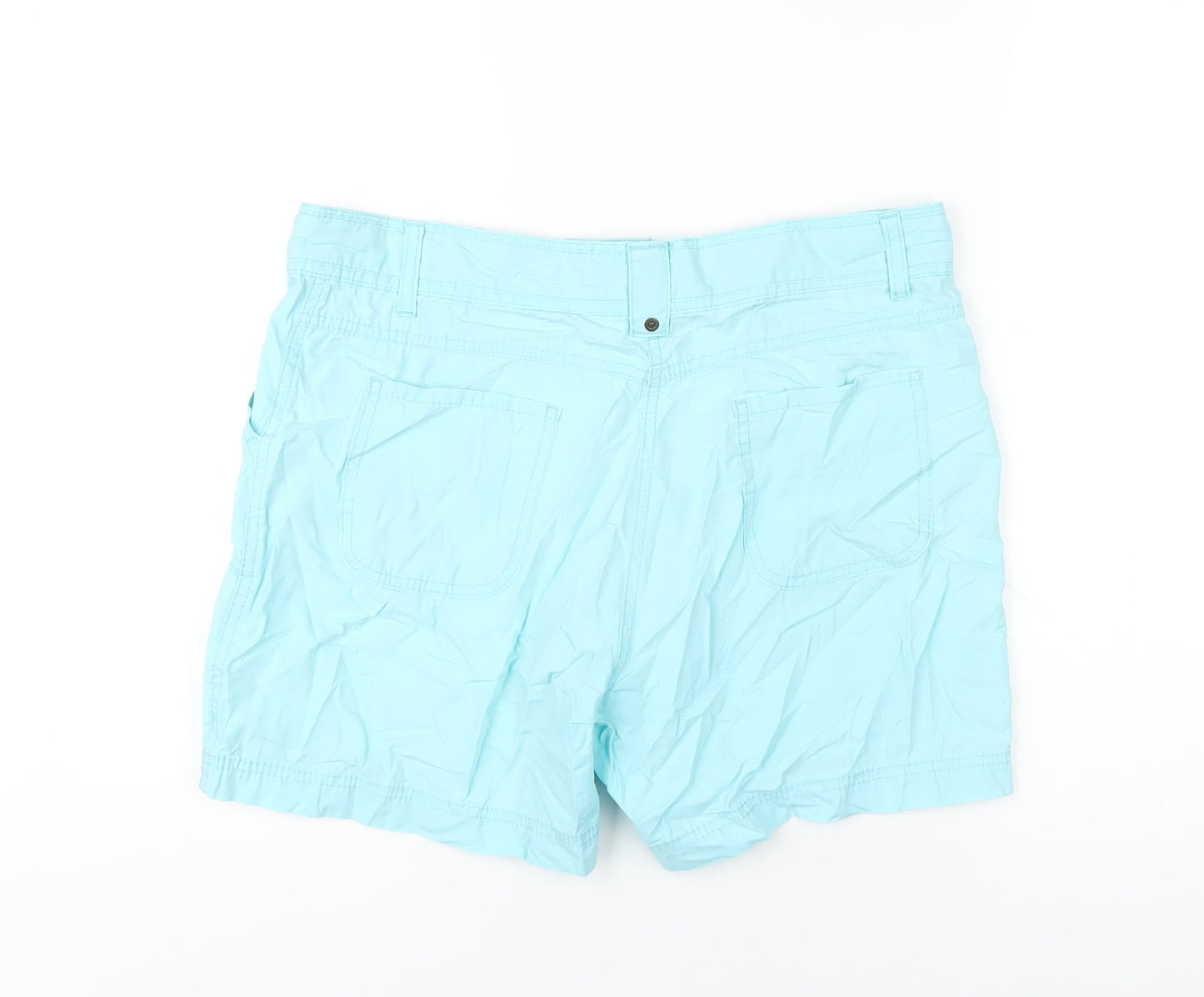 Marks and Spencer Womens Blue Cotton Bermuda Shorts Size 14 Regular Zip