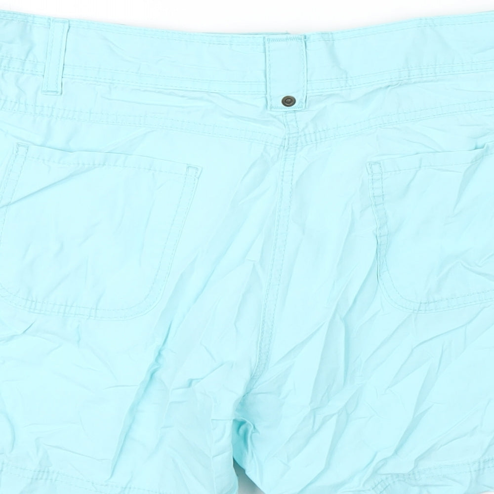 Marks and Spencer Womens Blue Cotton Bermuda Shorts Size 14 Regular Zip