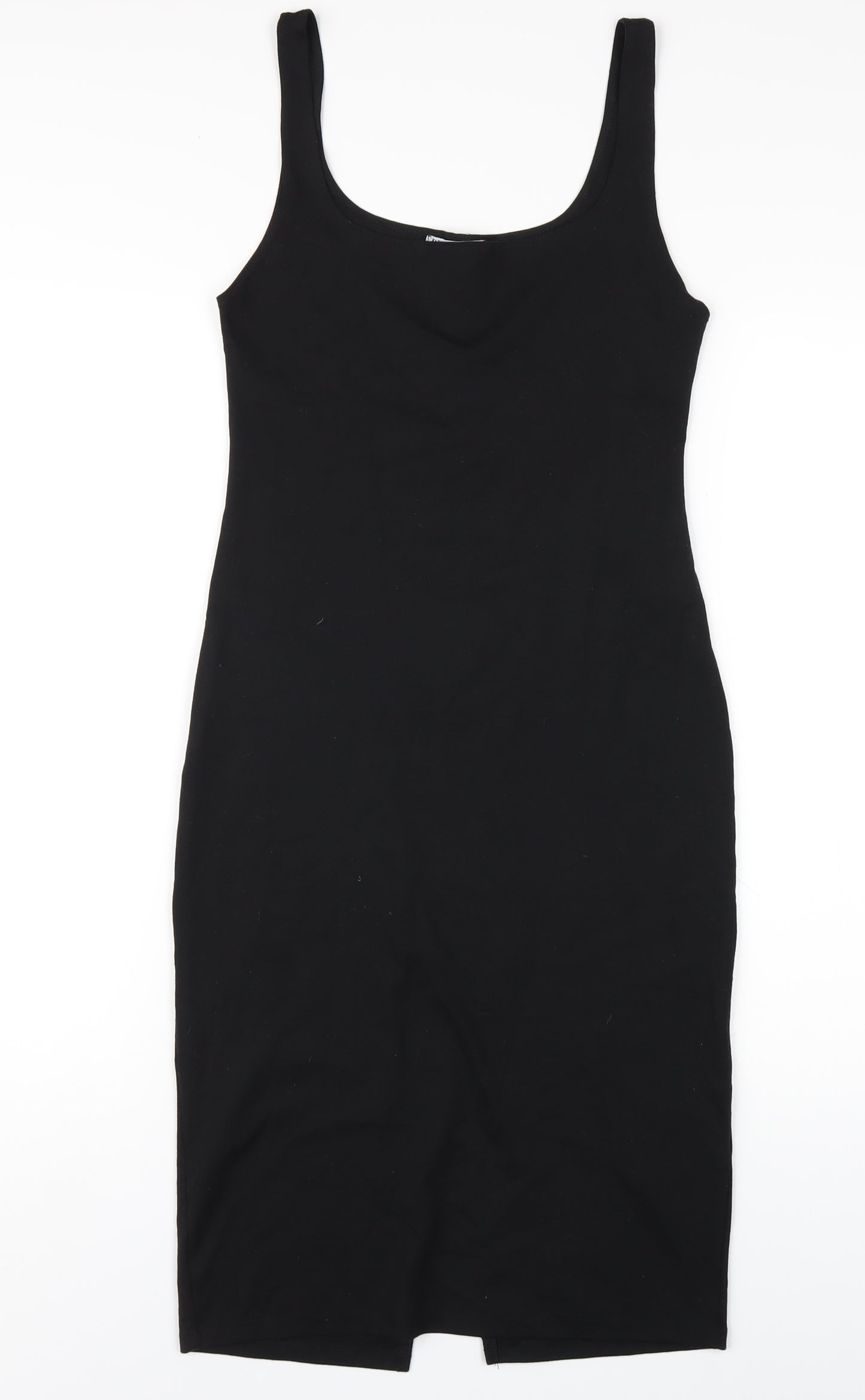 Zara Womens Black Polyester Bodycon Size M Scoop Neck Pullover