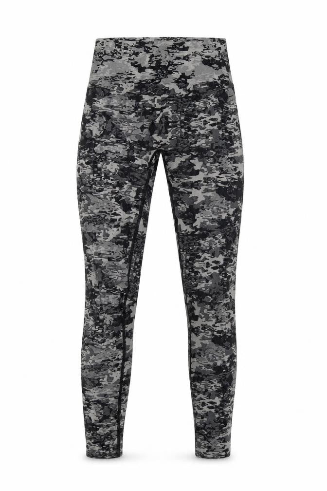 Front view of Love & Other Things women’s grey nylon capri leggings, size UK 6, 27-inch leg regular pullover