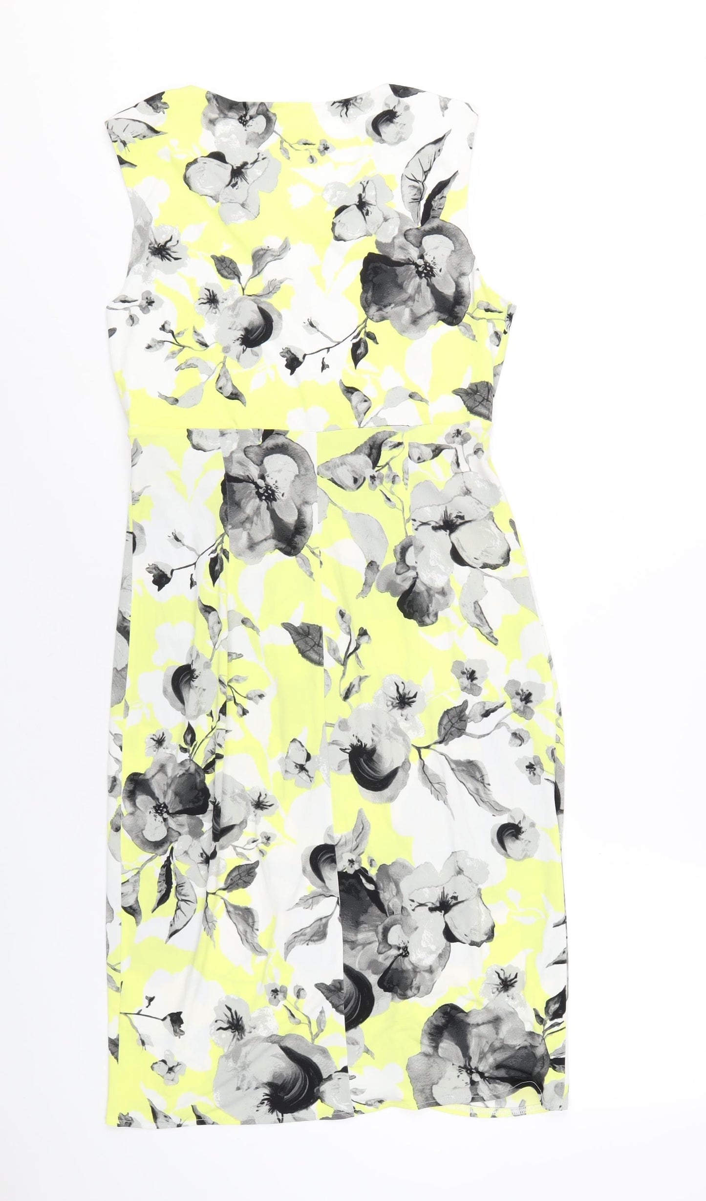 M&Co Womens Multicoloured Floral Polyester A-Line Size 12 V-Neck Pullover