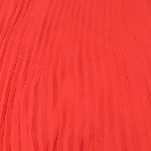Together Womens Red Polyester Pleated Skirt Size 16 Zip