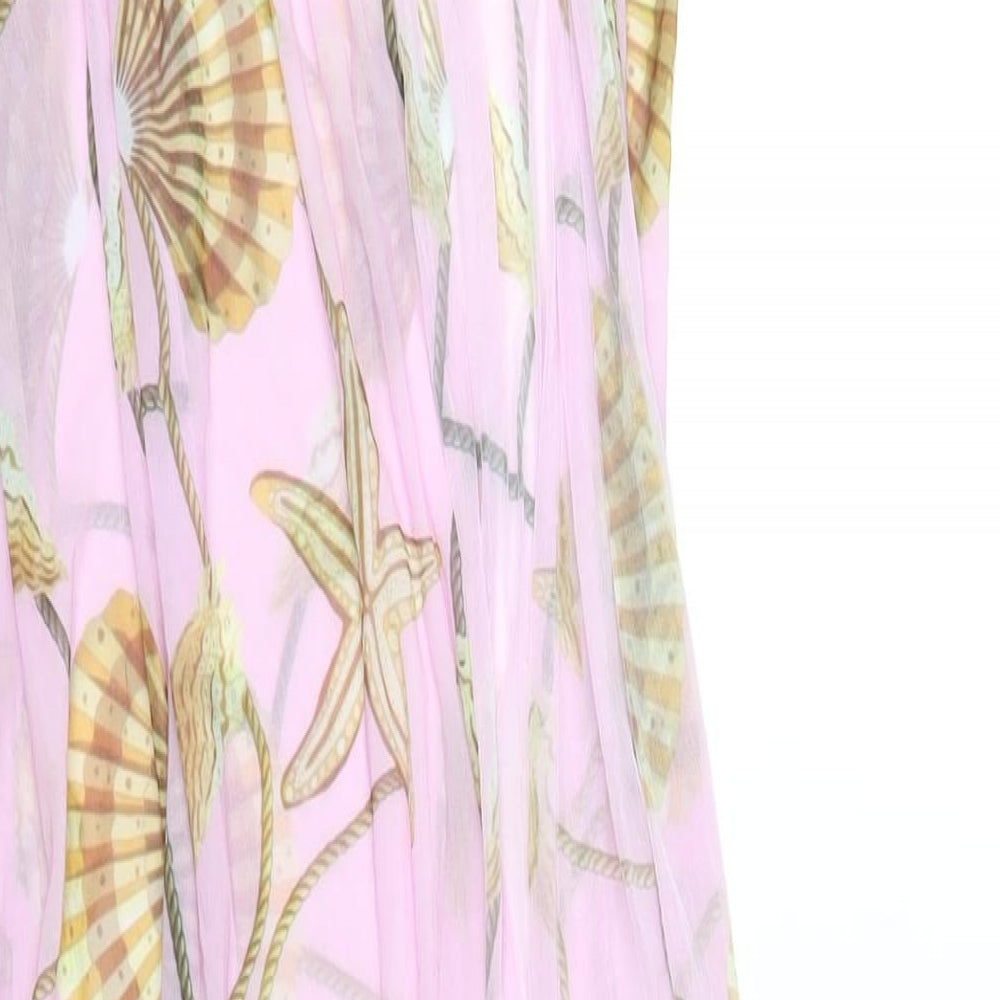 I SAW IT FIRST Womens Pink Geometric Polyester Cover Up Size 14