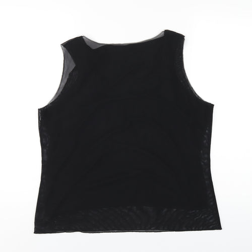 Marks and Spencer Womens Black Polyester Basic Tank Size 18 Round Neck