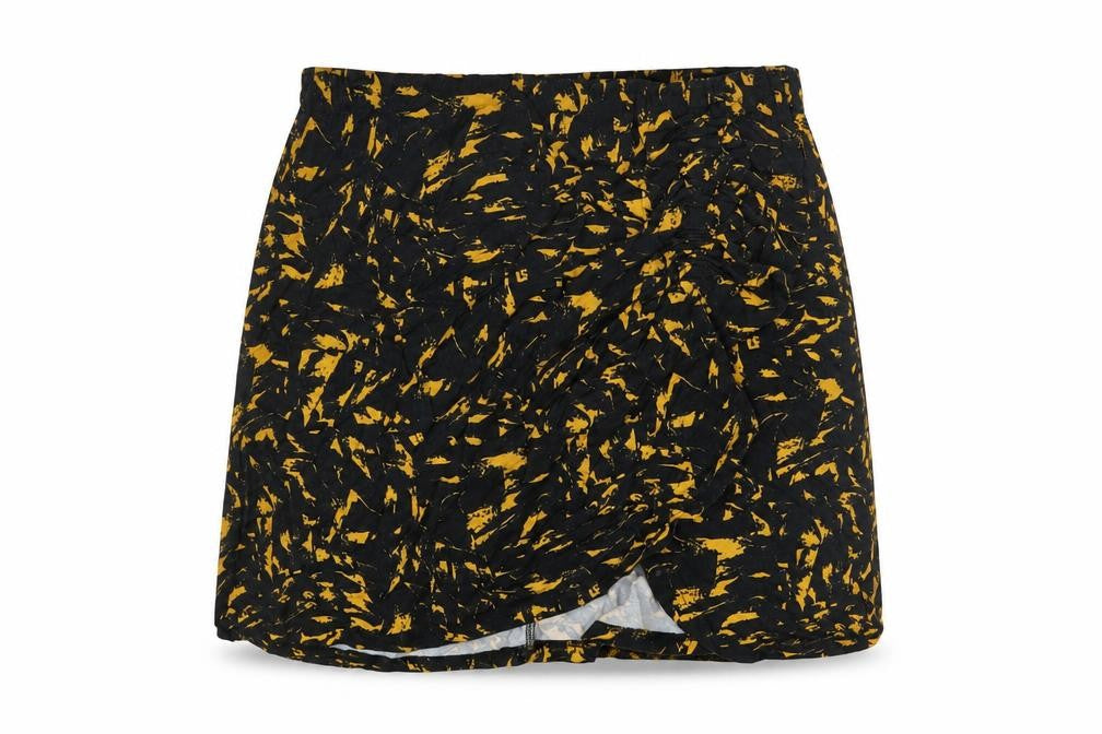 ASOS Womens Black Geometric Viscose A-Line Skirt Size 10
