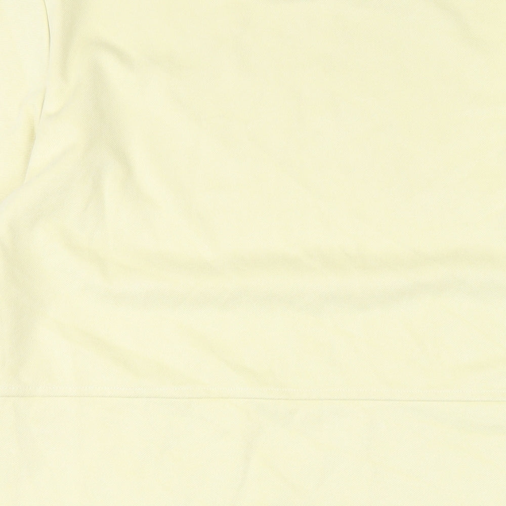 Zara Womens Yellow Polyester T-Shirt Dress Size L Round Neck Pullover