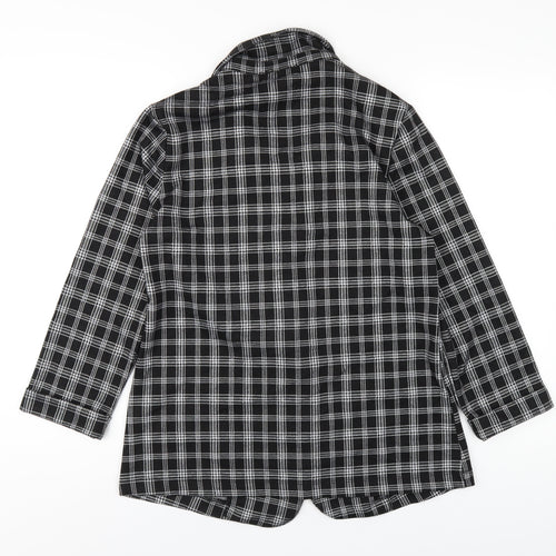 New Look Womens Black Plaid Jacket Blazer Size 12