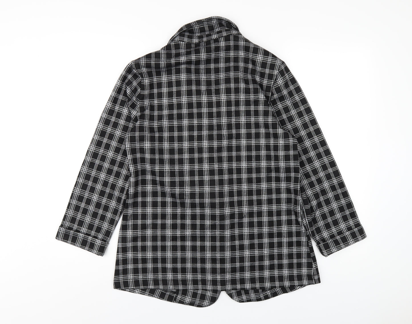 New Look Womens Black Plaid Jacket Blazer Size 12