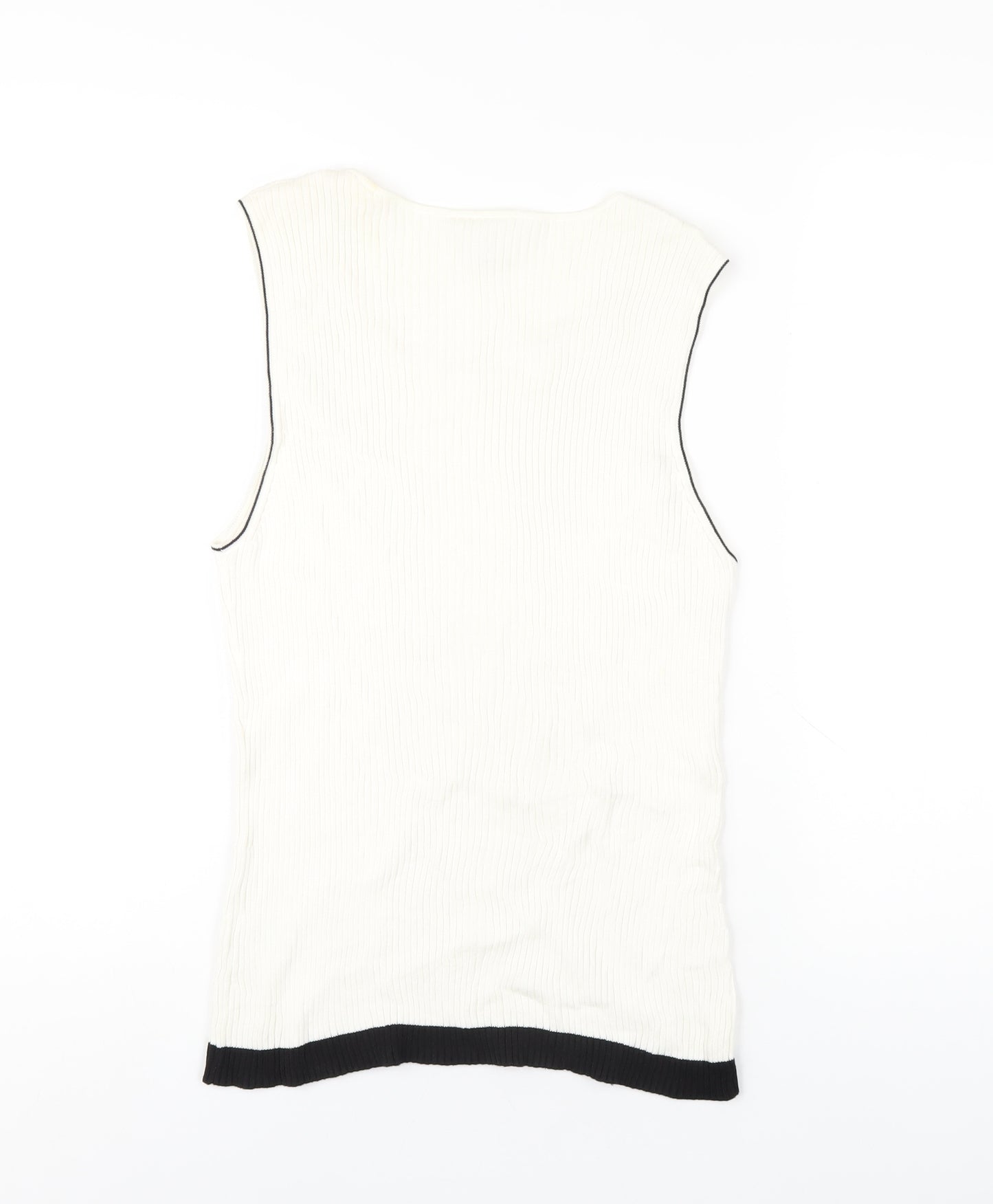 NEXT Womens Ivory Cotton Basic Tank Size 16 Scoop Neck