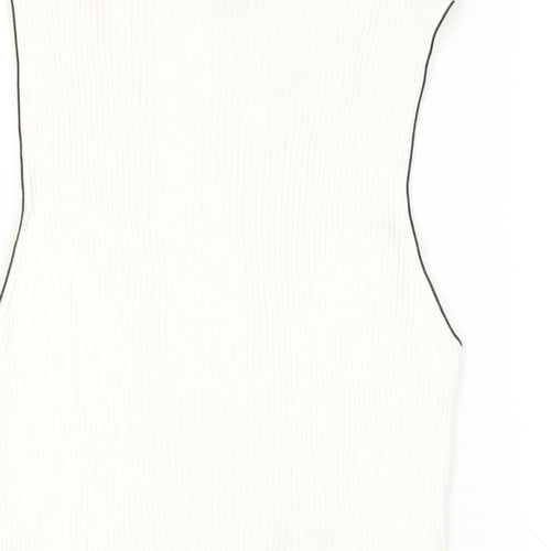 NEXT Womens Ivory Cotton Basic Tank Size 16 Scoop Neck