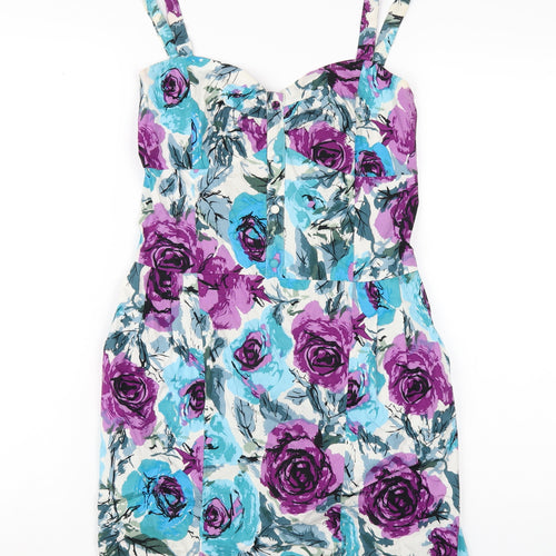 New York Laundry Womens Multicoloured Floral Cotton A-Line Size 10 Sweetheart Pullover