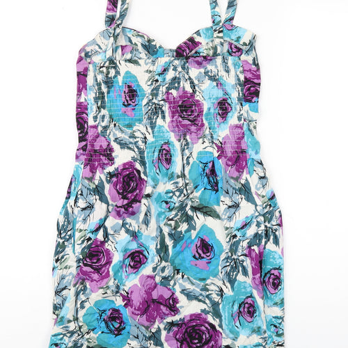 New York Laundry Womens Multicoloured Floral Cotton A-Line Size 10 Sweetheart Pullover