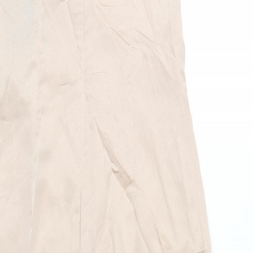 PRETTYLITTLETHING Womens Beige Polyester Bodycon Size 8 Cowl Neck Zip
