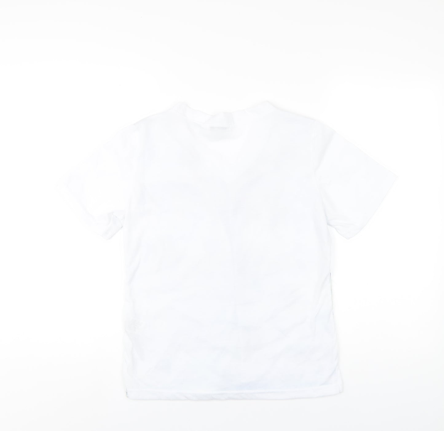Paramour Womens White Polyester Basic T-Shirt Size M V-Neck - Studded Neckline