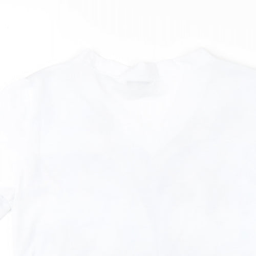 Paramour Womens White Polyester Basic T-Shirt Size M V-Neck - Studded Neckline