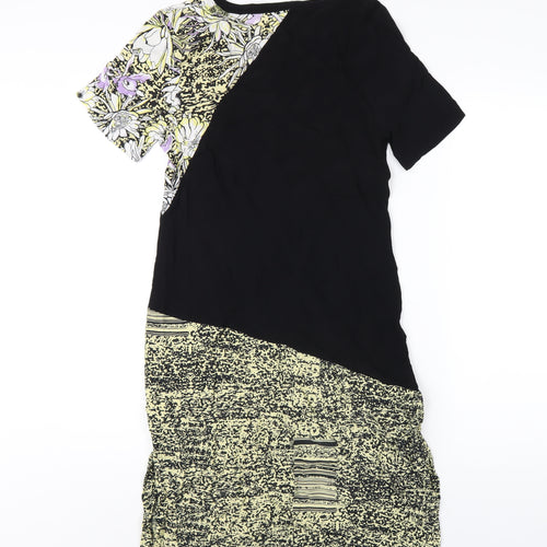 Something Else Womens Multicoloured Geometric Viscose T-Shirt Dress Size 8 Round Neck Pullover