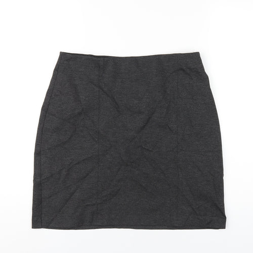 Marks and Spencer Womens Grey Viscose A-Line Skirt Size 12