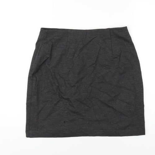 Marks and Spencer Womens Grey Viscose A-Line Skirt Size 12