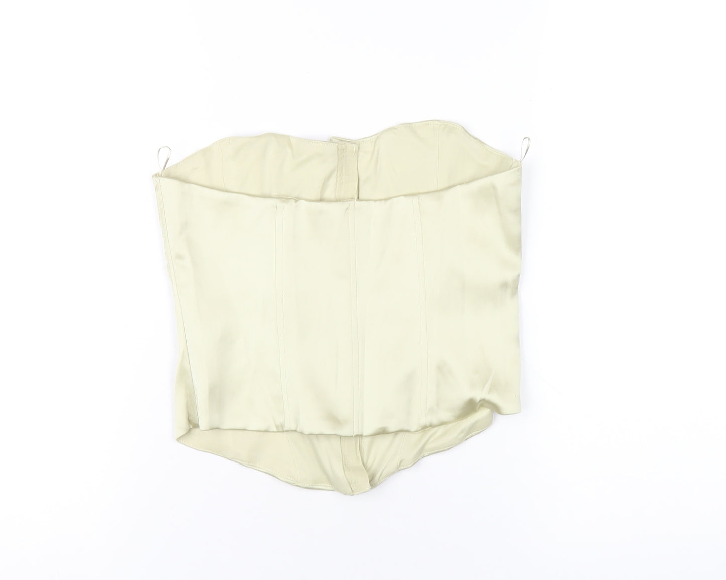 Zara Womens Green Polyester Basic T-Shirt Size S Square Neck - Corset